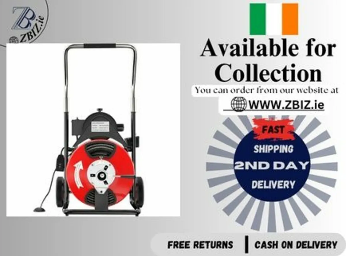 70FT X 3/8 Inch 250W Drain Pipe Cleaning Machine - Image 1
