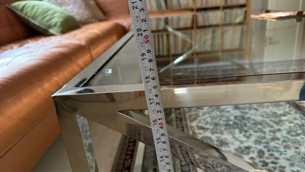 Chrome & Glass Coffee Table - Image 2