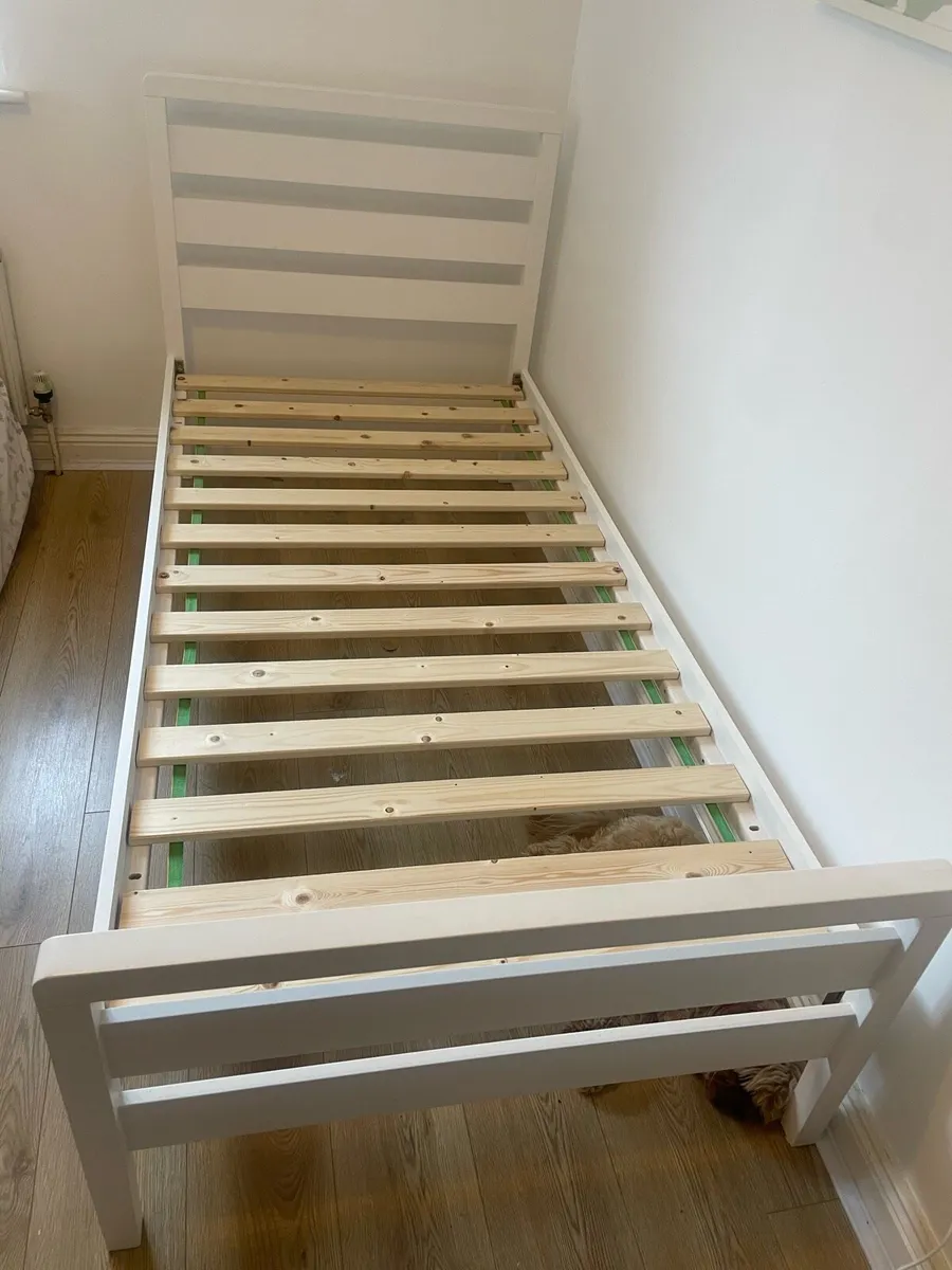 White Single Bed Frame – Like New - Image 1