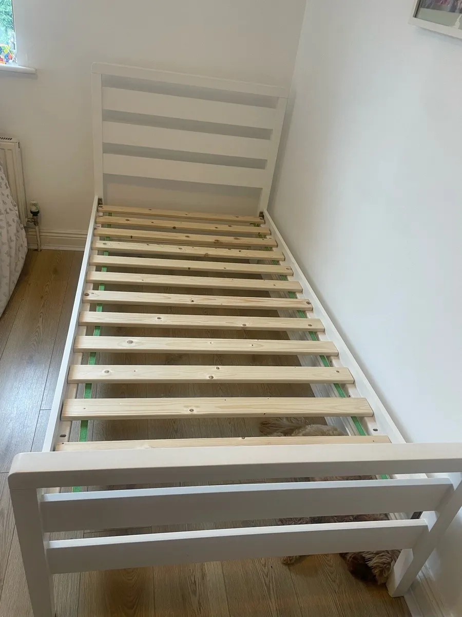 White Single Bed Frame – Like New - Image 2