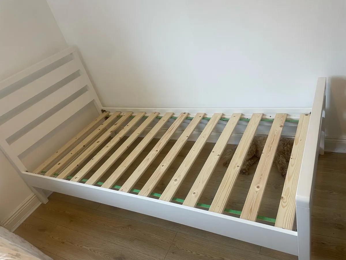 White Single Bed Frame – Like New - Image 3