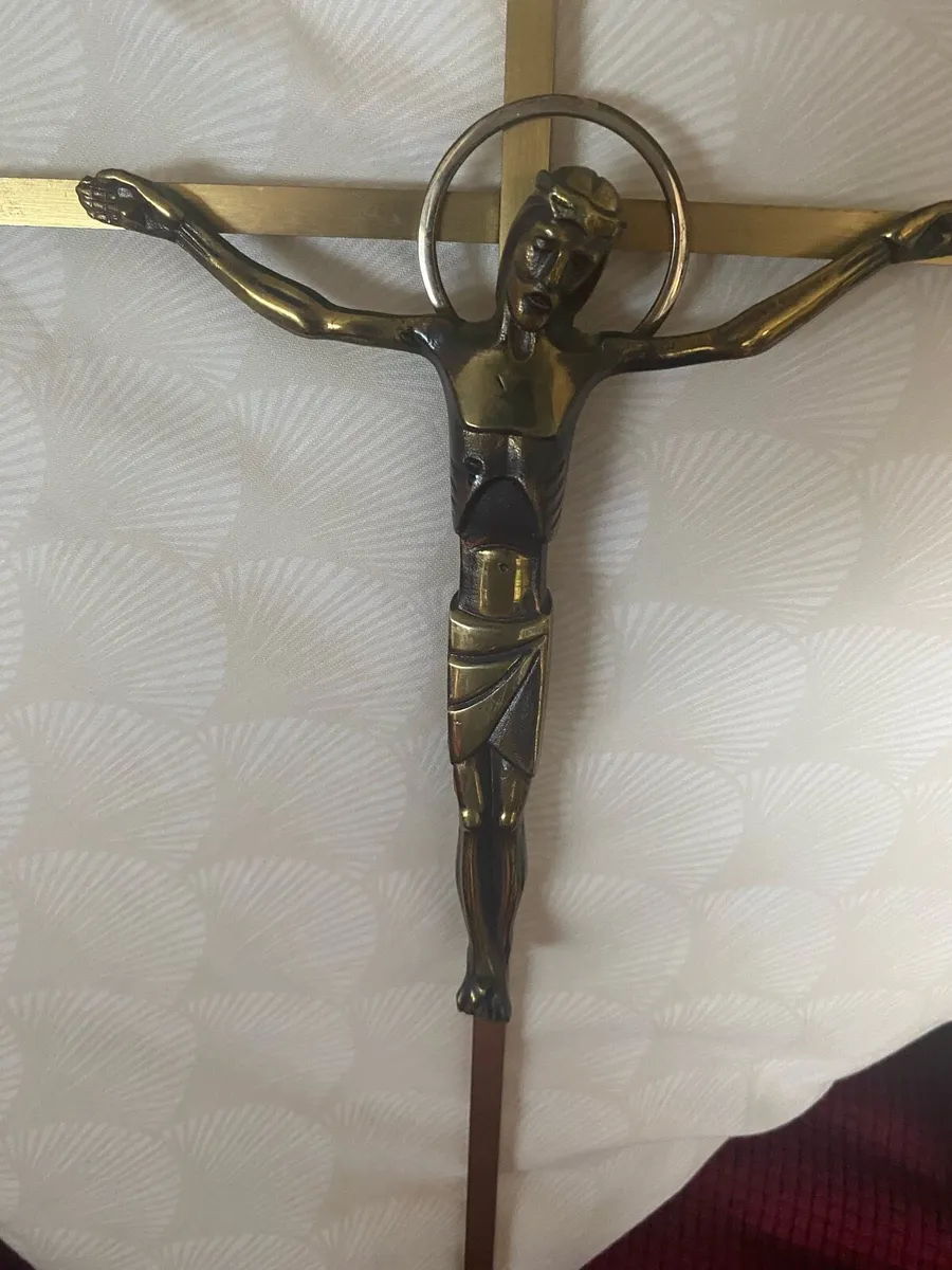 Large Brass Crucifix - Image 2