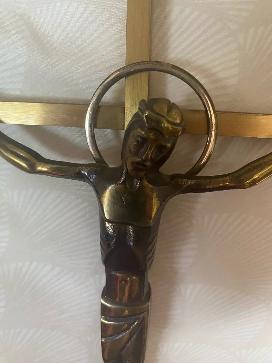 Large Brass Crucifix - Image 3