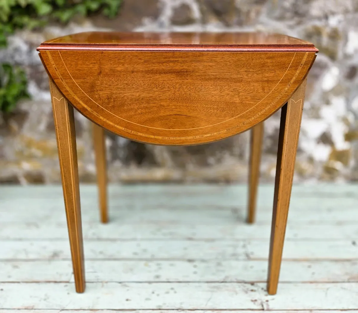 Walnut Drop Leaf Occasional Table - Image 4