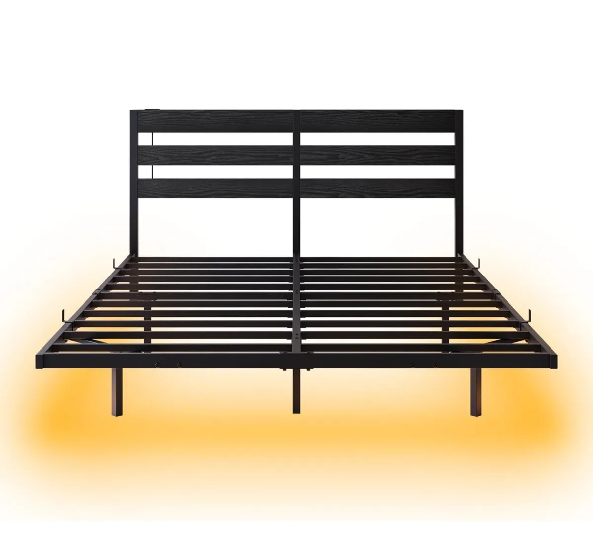 4ft6 Double Floating Bed Frame with LED Lights & U - Image 4