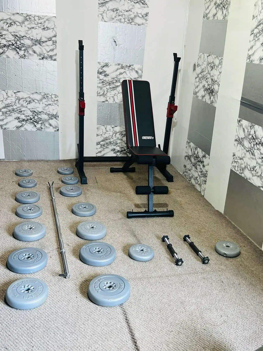 ADJUSTABLE RACK BENCH WEIGHTS BARBELL DUMBBELLS - Image 4
