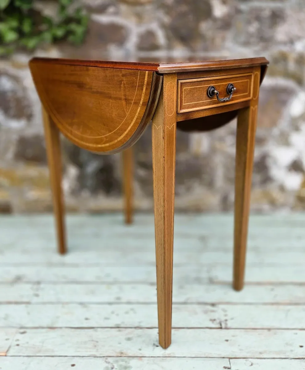 Walnut Drop Leaf Occasional Table - Image 1