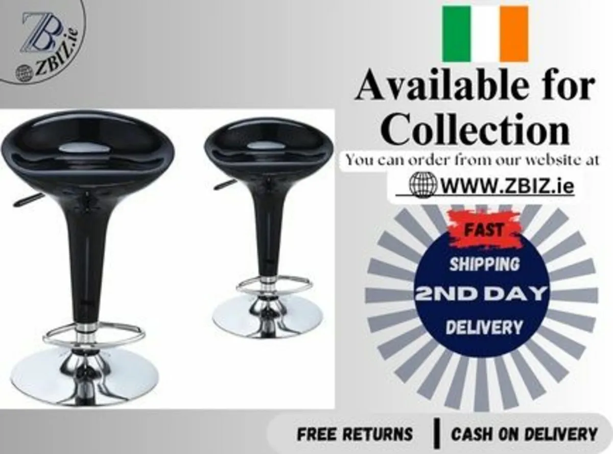Bar Stools Set of 2 with Gas Lift for Kitchen - Image 1