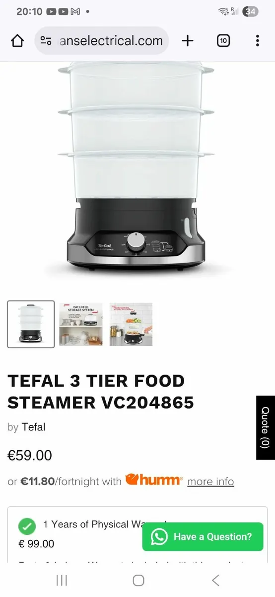 Tefal 3 tier steamer - Image 3