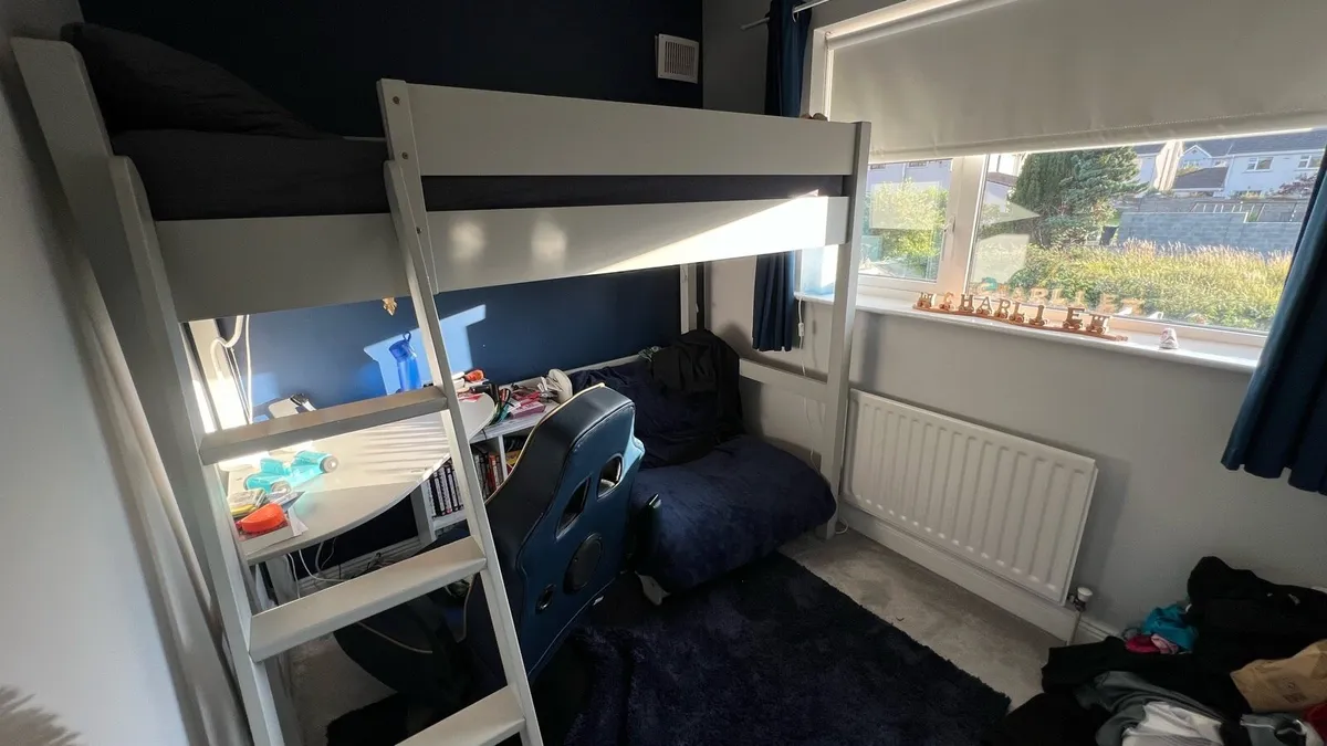 Jellybean group highsleeper bed with desk & futon - Image 1