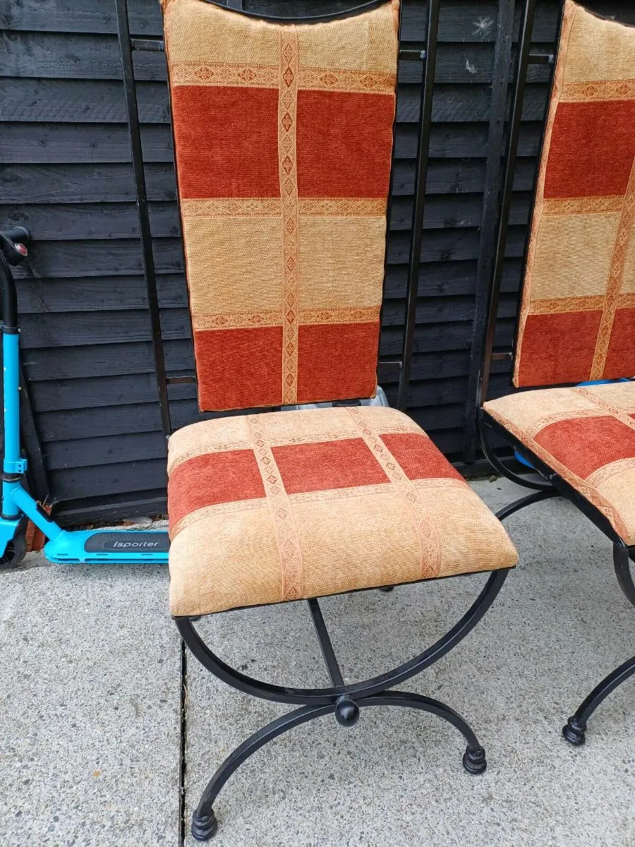 Vintage Wrought Iron Framed Chairs - Image 3