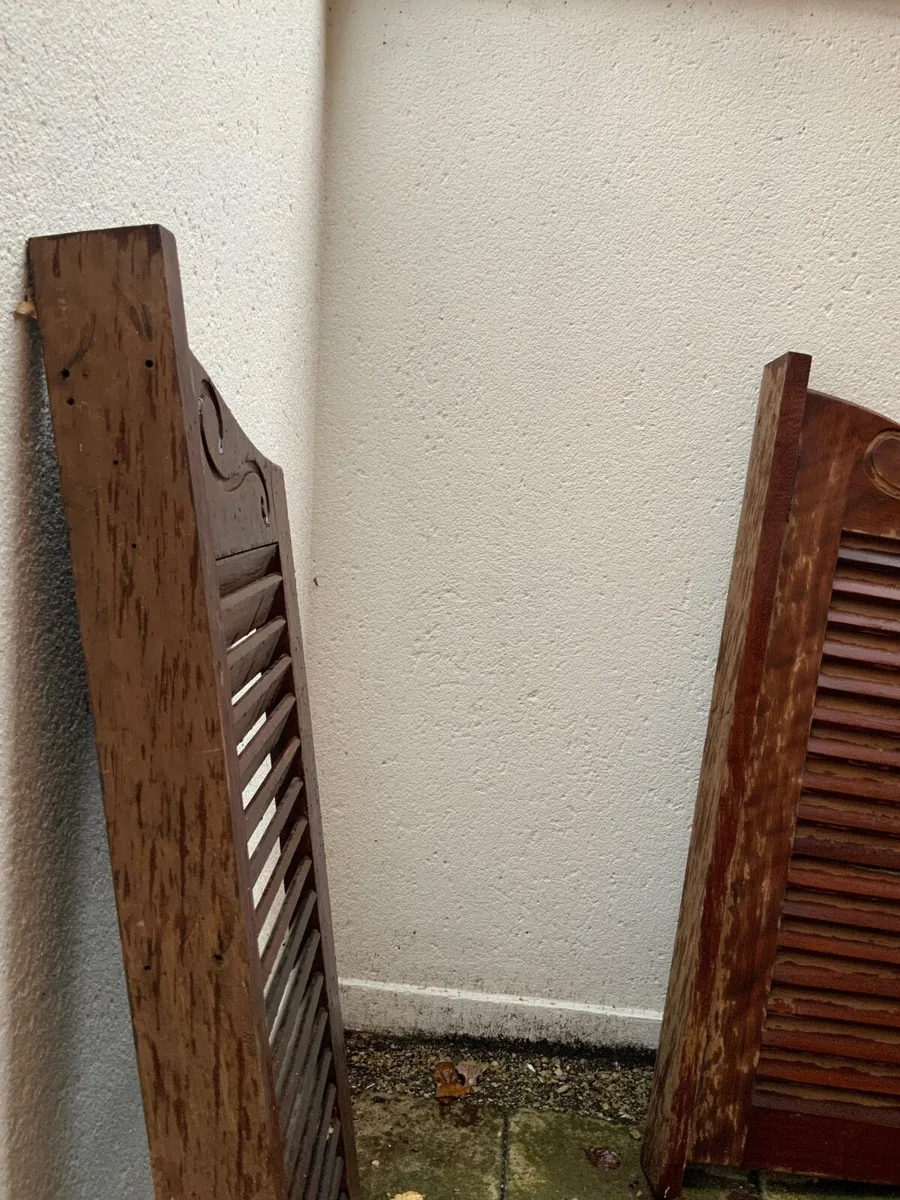 Rare Burmese Teak saloon doors pair - Image 3