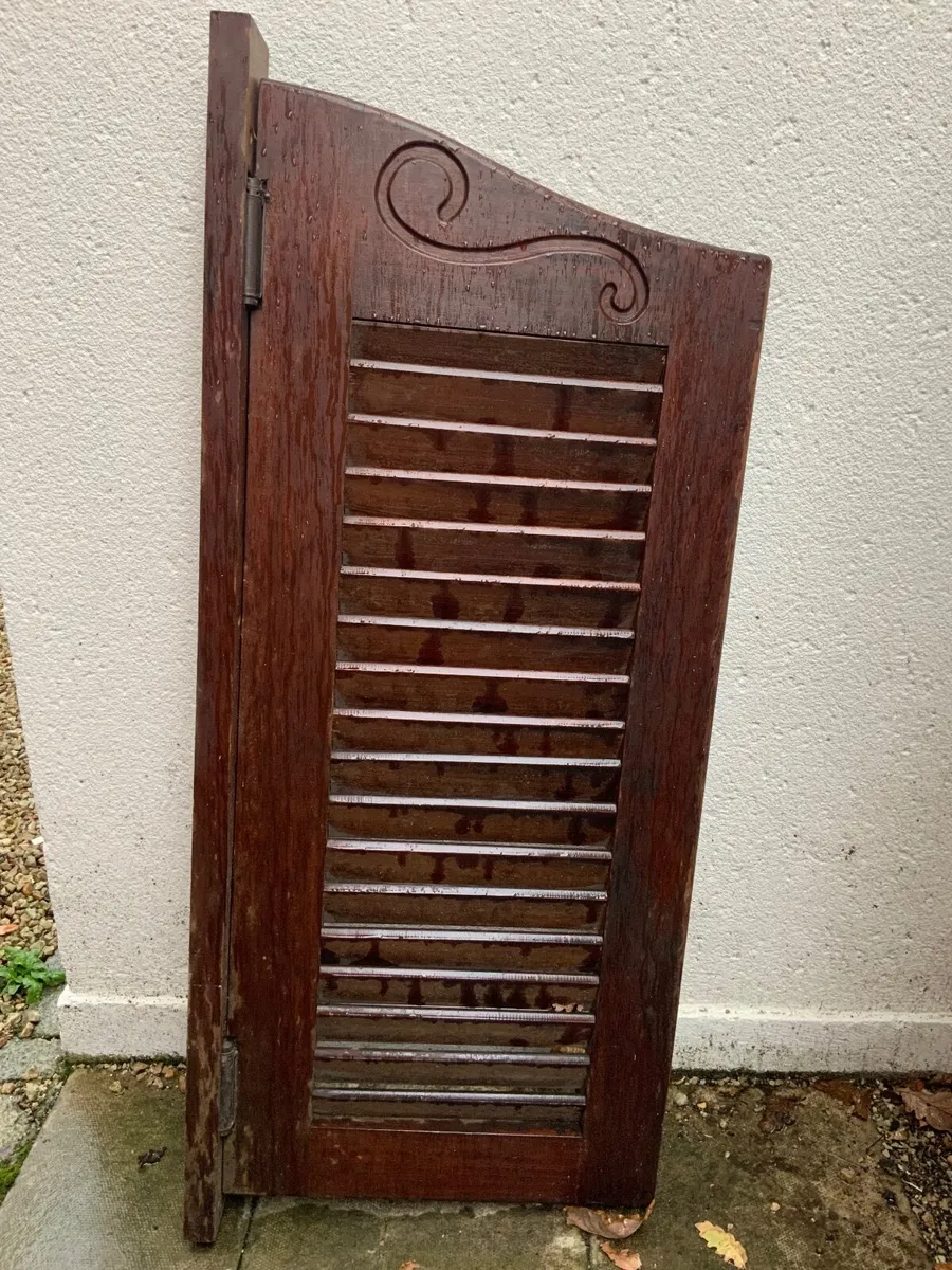 Rare Burmese Teak saloon doors pair - Image 1