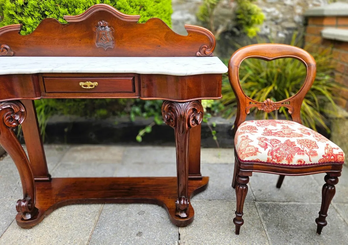 Victorian Marble Top Console Table- Circa 1860 - Image 4
