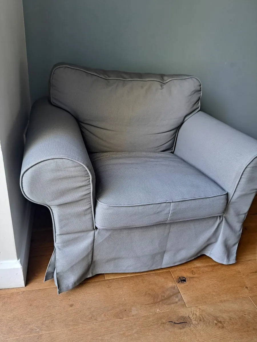 Grey Ikea Ektorp armchair w/ removable cover