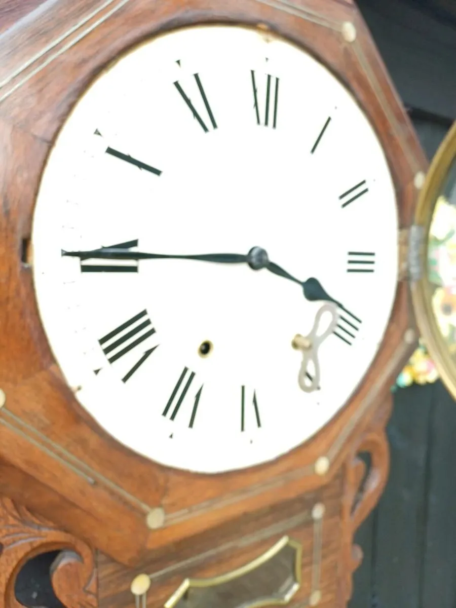 Antique American Drop Dial Wall Clock - Image 3