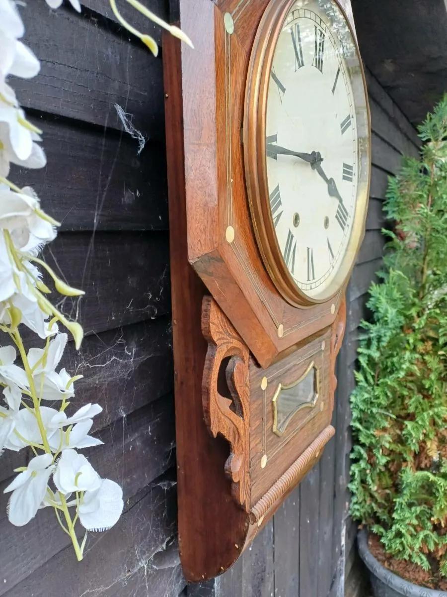 Antique American Drop Dial Wall Clock - Image 4
