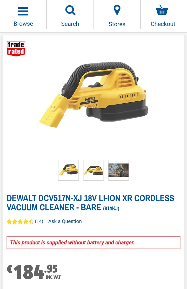 DeWalt 18v Cordless Vacuum Cleaner - New - Image 4
