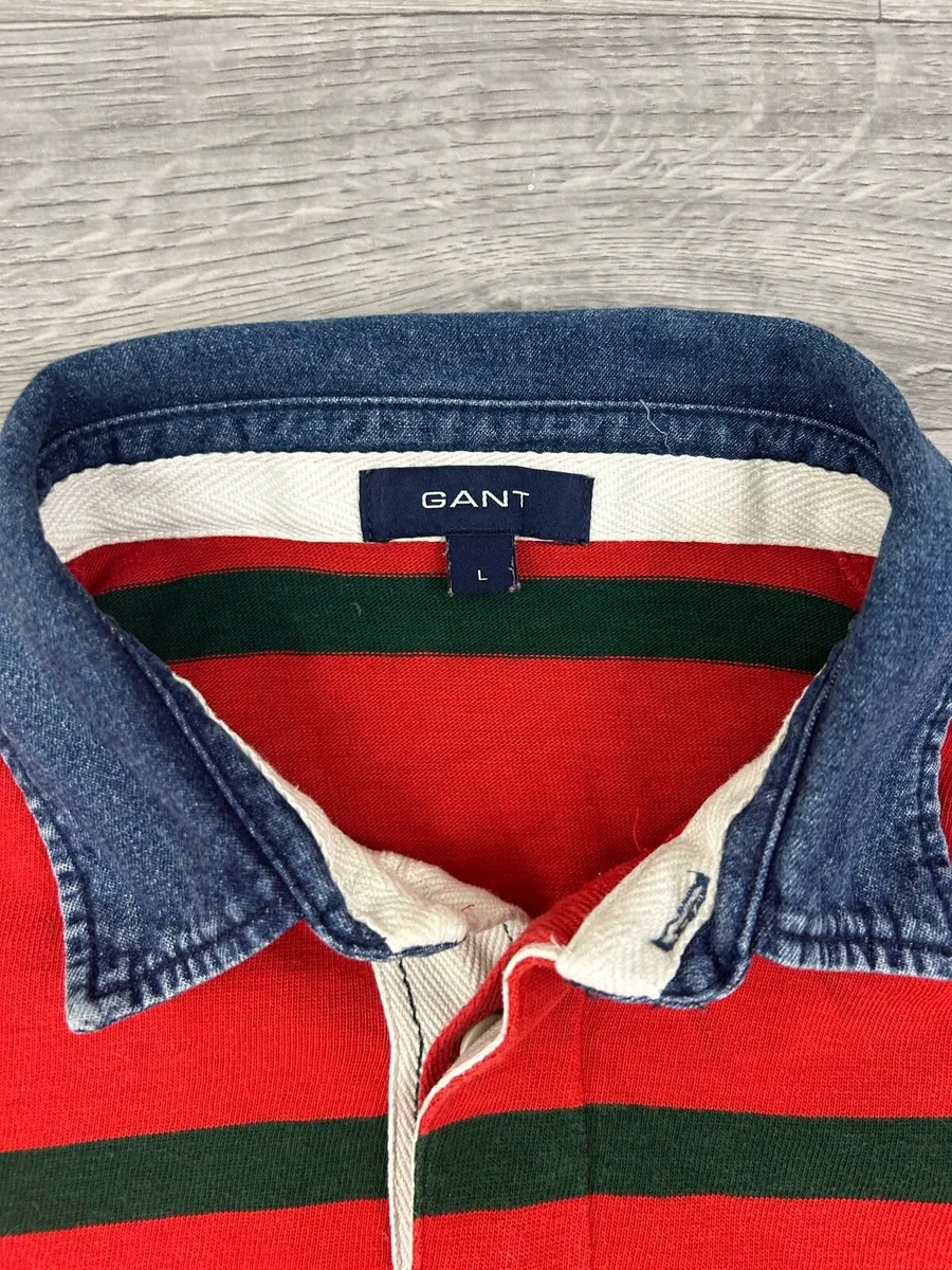 Gant Striped Rugby Shirt Mens Medium - Image 4