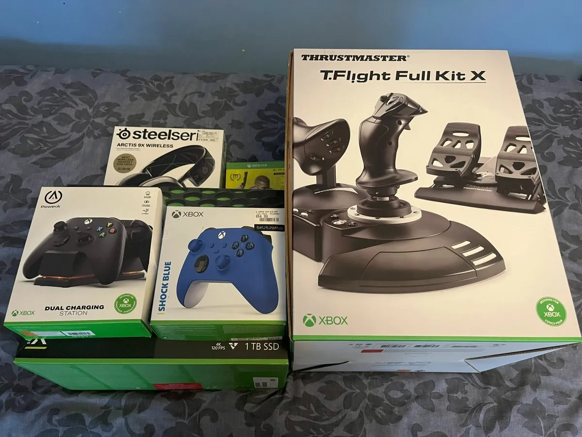 Xbox Series X + Flight Sim Kit + Arctis 9X Headset - Image 1