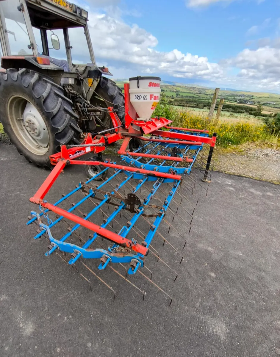 Opico spring tine harrow grass seeder / stitcher - Image 1