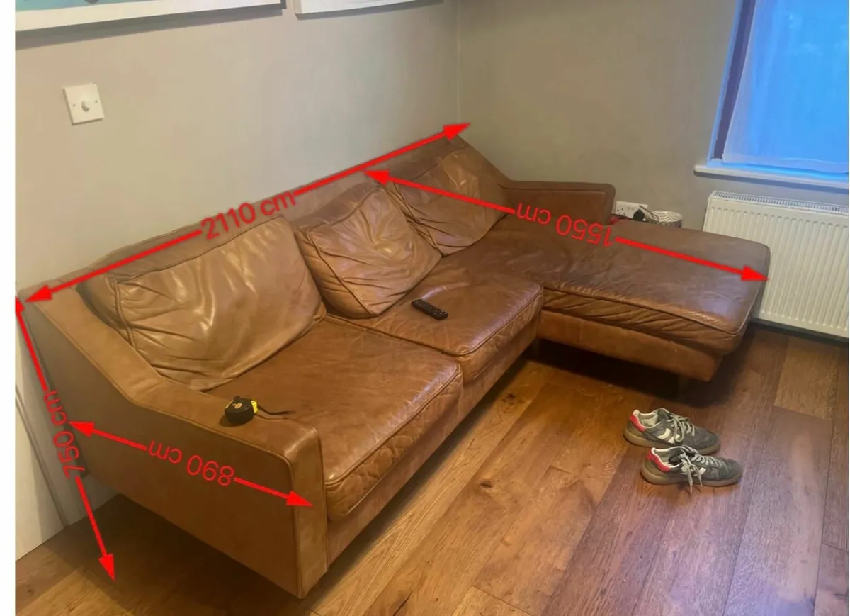 Leather Corner Sofa - Image 3