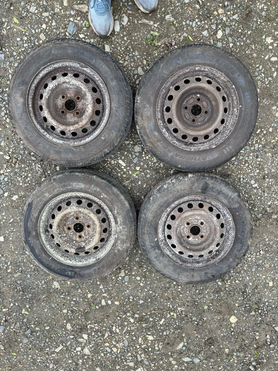 4 brand new tyres 175/70 R14 on 14” steel wheels - Image 1
