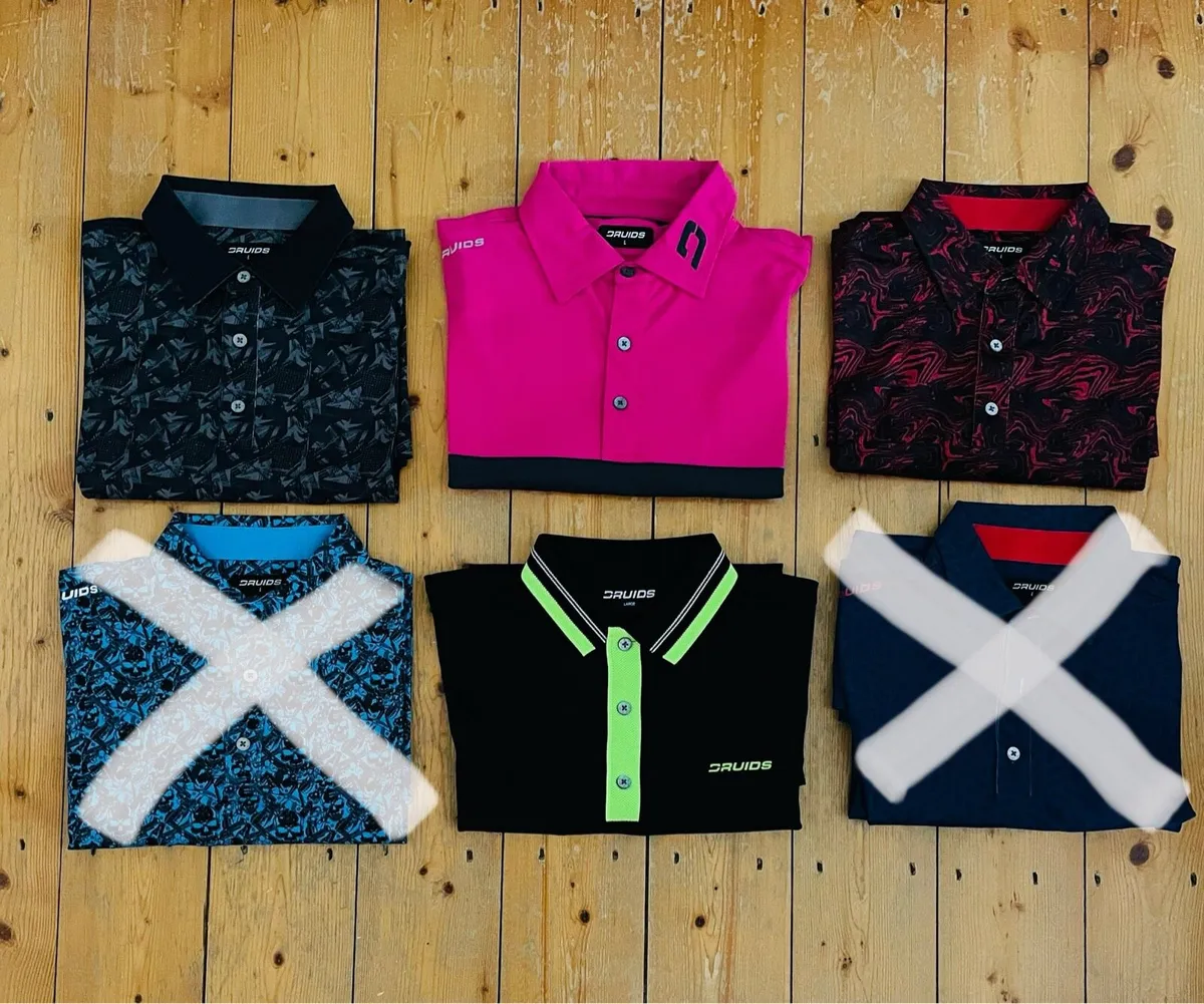 Druids Golf Polo Shirts & T Shirts Size Large - Image 2