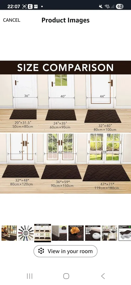 Brand new coffee coloured rug 80 x 120 - Image 3