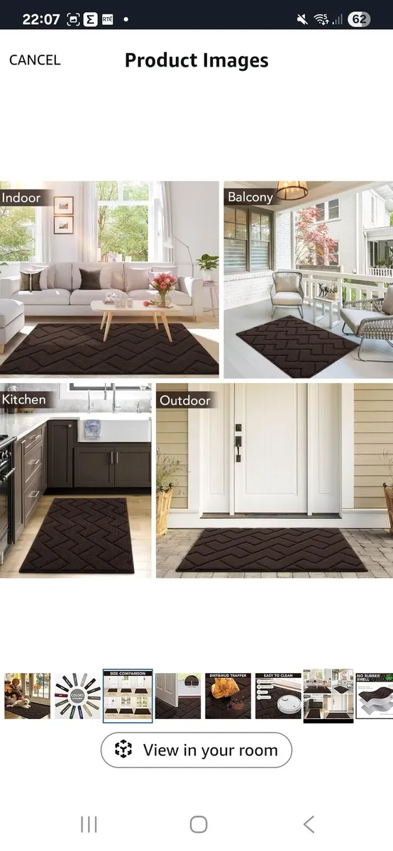 Brand new coffee coloured rug 80 x 120 - Image 4