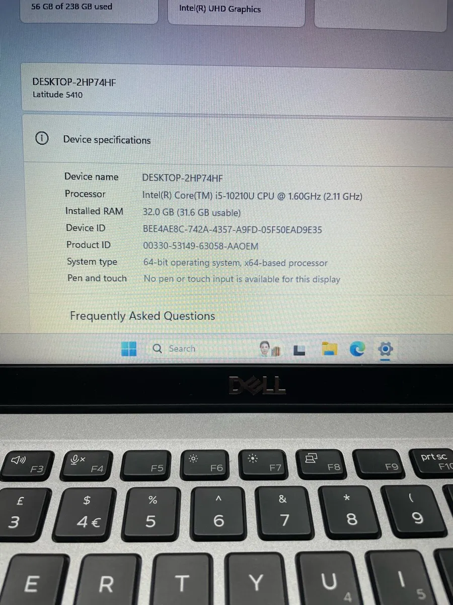 Dell laptop i5 pro 32gb 256 ssd win 11 pro - Image 4