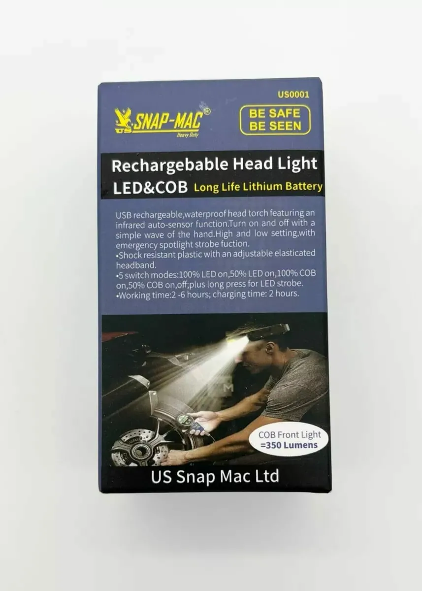 US SNAP MAC Led Headlamp Sensor Recharable - Image 4