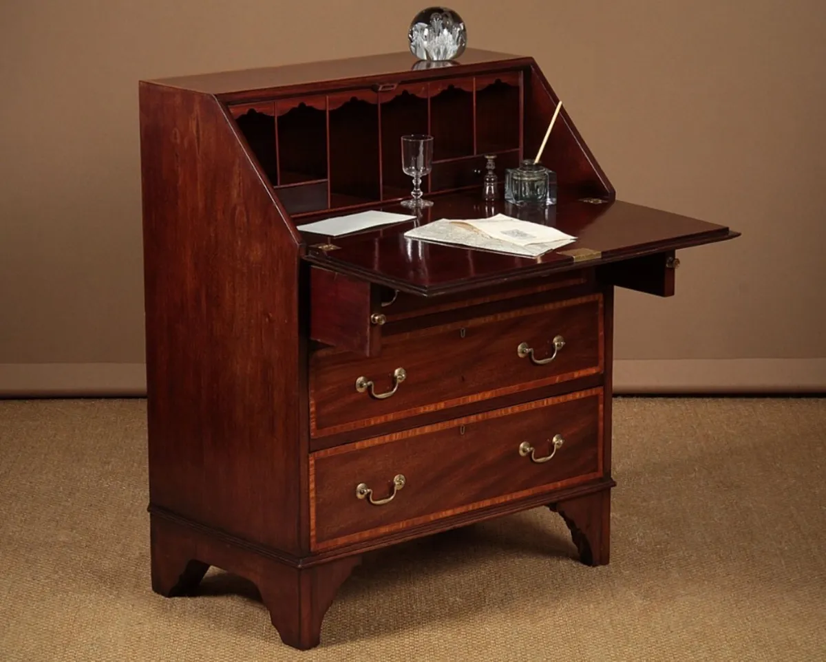 Edwardian inlaid writing bureau - Image 1