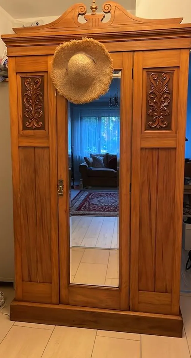 Antique Wardrobe 1911 Solid Wood with Original Hardware