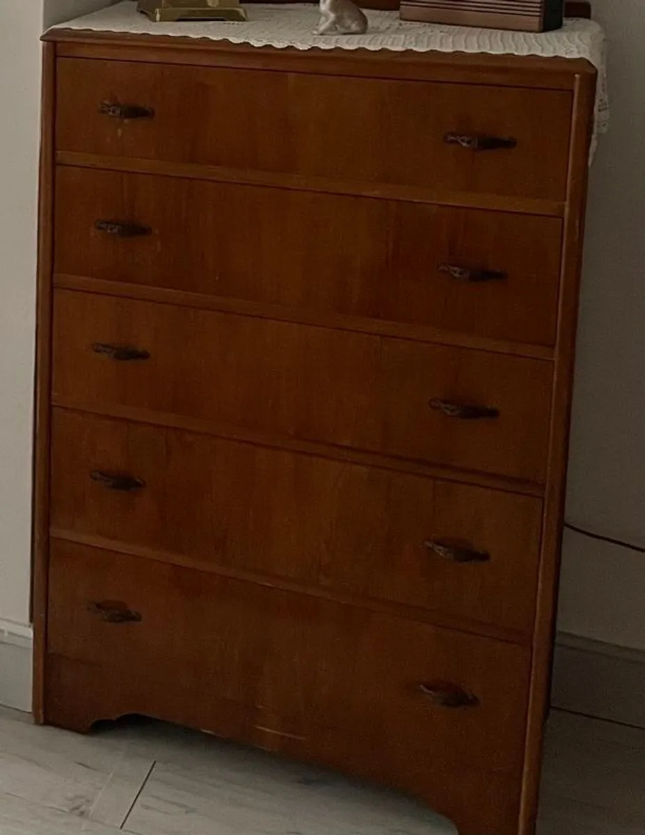 Vintage Mid-Century Chest of Drawers Teak Top - Image 1