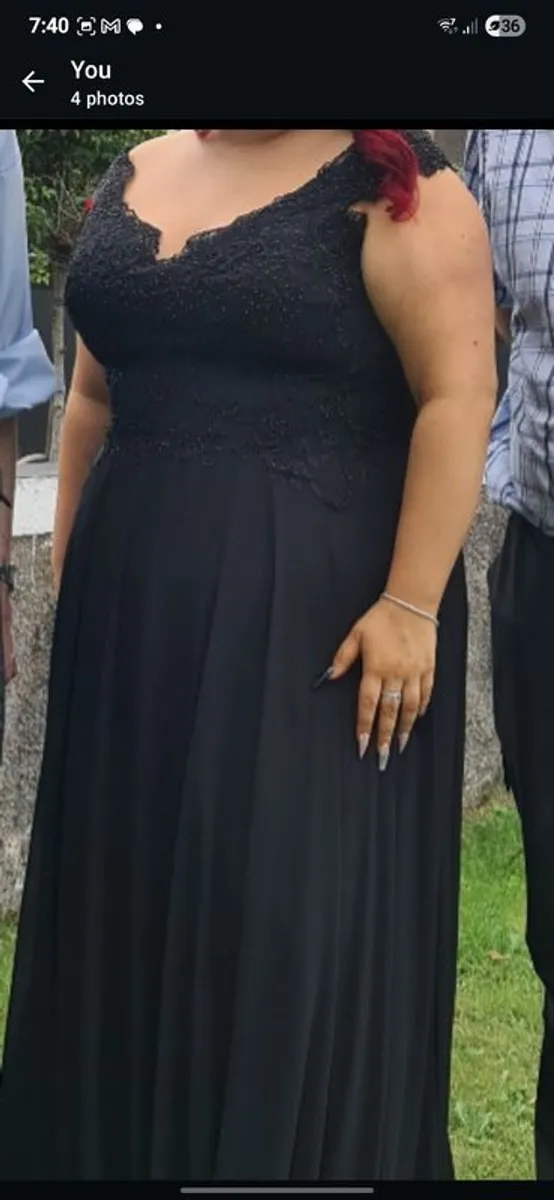 Black vintage beaded curve dress - Image 3