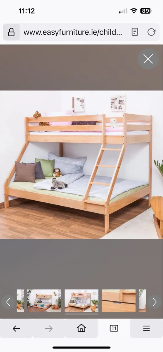 Double / Single solid beech bunk bed - Image 1