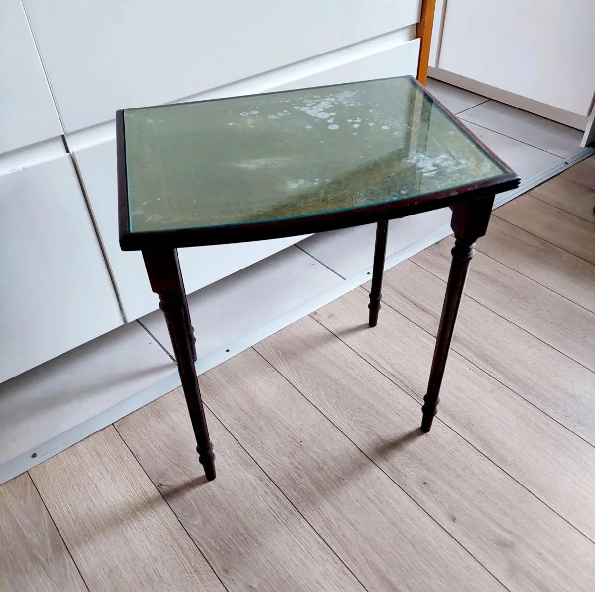 Vintage Leather Corner Table - Image 1