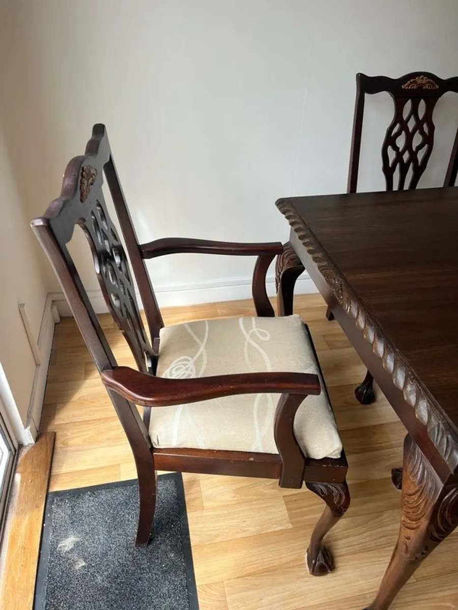 Mahogany Dining Table and Chairs - Image 2