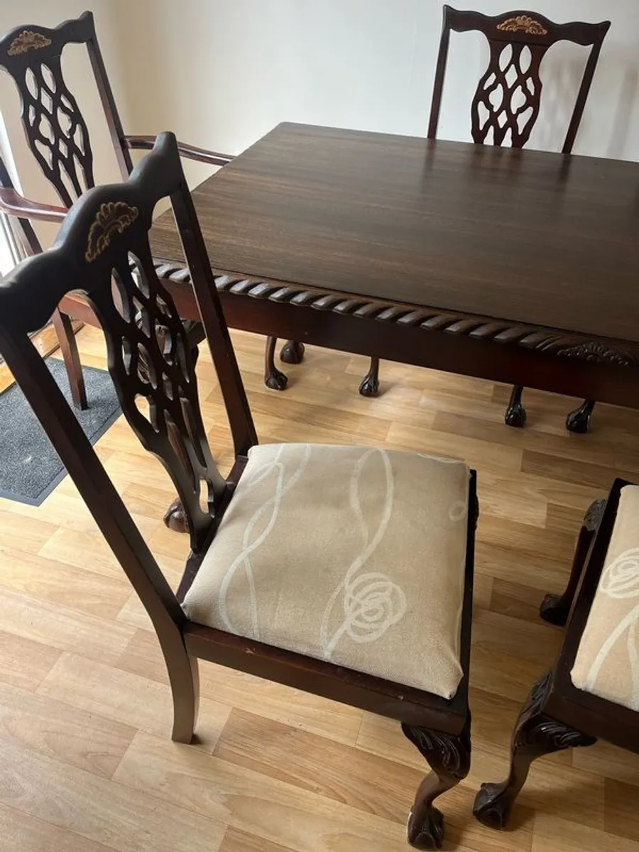 Mahogany Dining Table and Chairs - Image 3