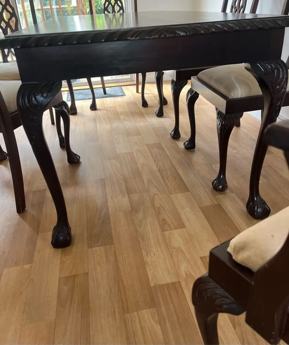Mahogany Dining Table and Chairs - Image 4
