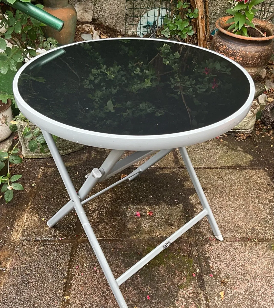 FLORABEST - Foldaway Garden Table. Tempered Glass - Image 2