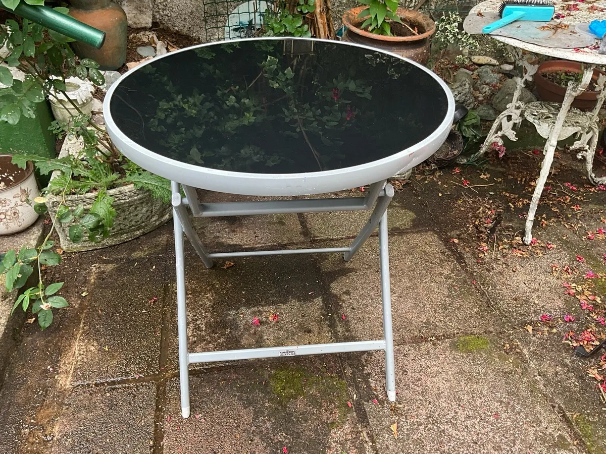 FLORABEST - Foldaway Garden Table. Tempered Glass - Image 3