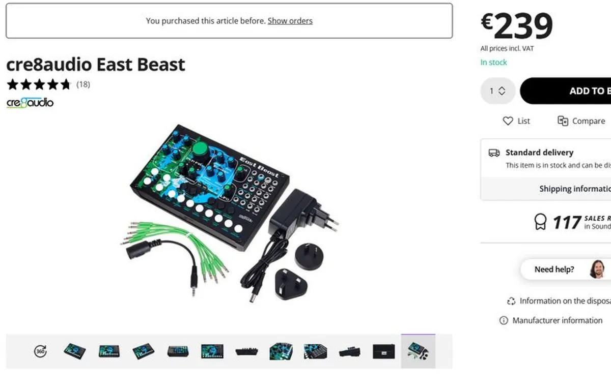 cre8audio East Beast - Mini Synth - Image 2