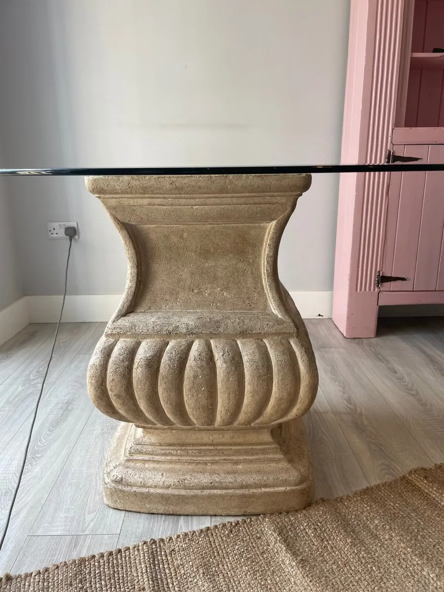 Glass top and stone sunroom table - Image 2