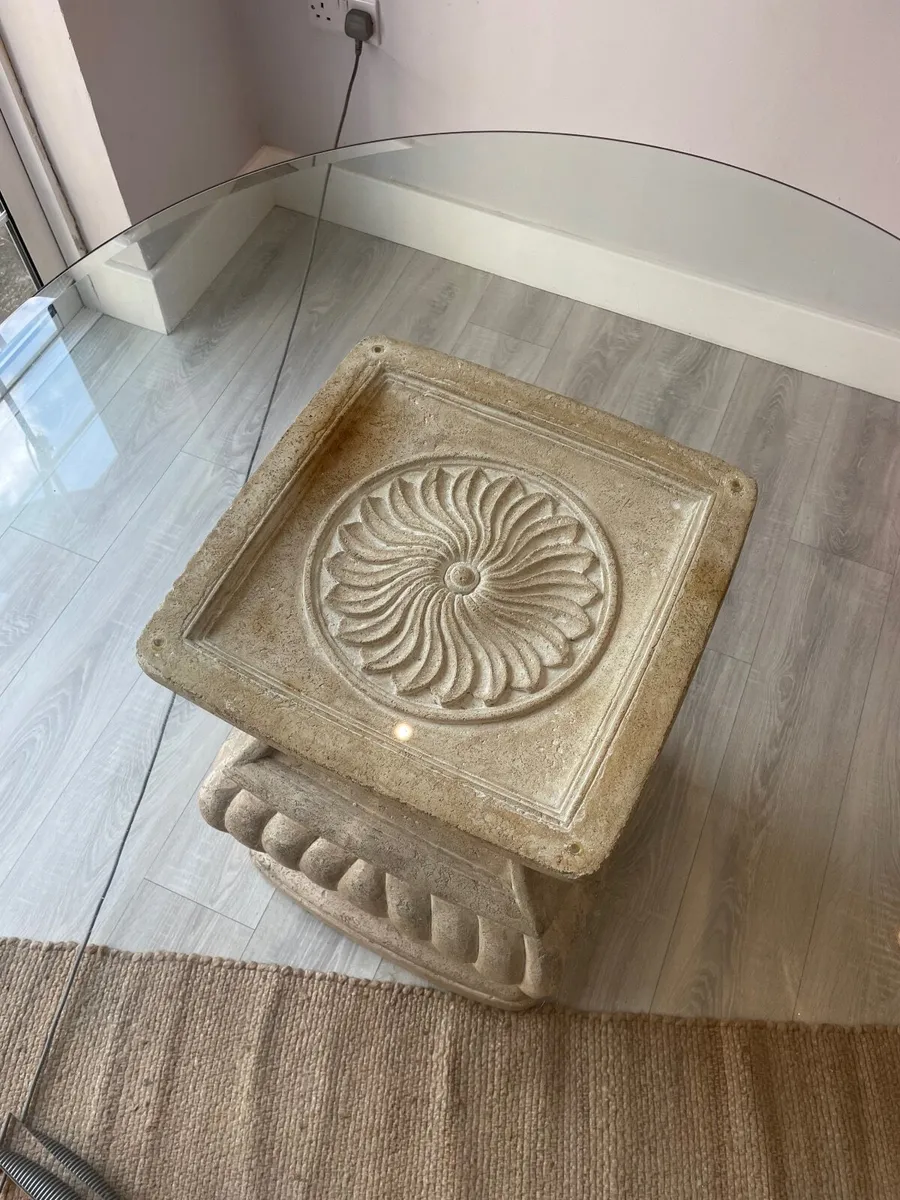 Glass top and stone sunroom table - Image 3