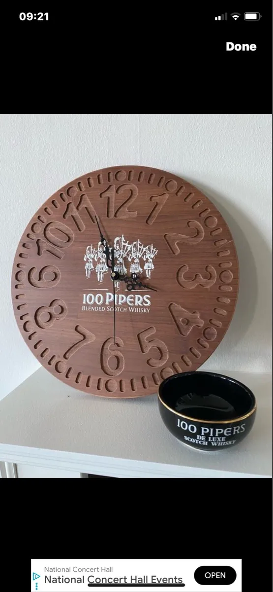 100 Pipers Bar Clock & Dish - Image 1