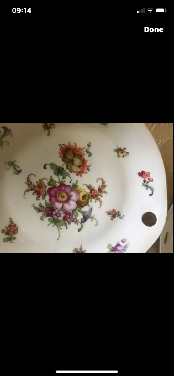 Antique Hand Painted Meissen Plate Set - Image 4