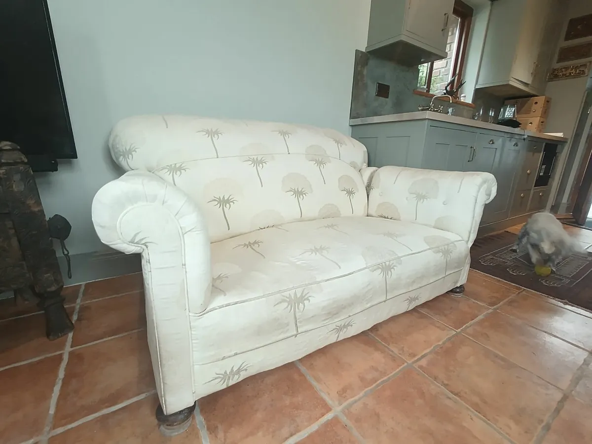 2 seater chesterfield sofa - Victorian "Drop Arm" - Image 4