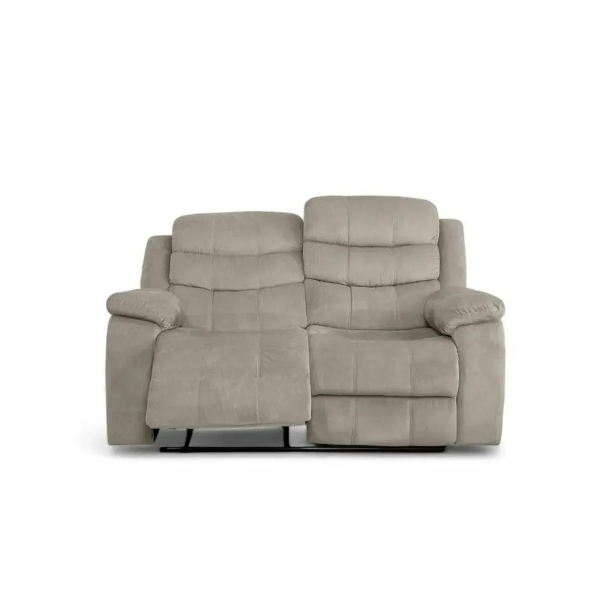 2 Seater Fabric Recliner Sofa, Brown - Image 4